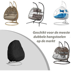 2 persoons-hangstoel weerhoes Zwart