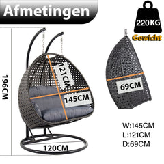 Hangstoel Dubai donker Bruin