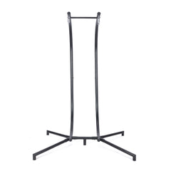 Hangstoel Helsinki - Cream, zwarte wicker/ Touw - Zwart frame