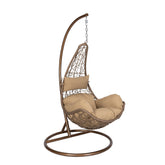 Bruin hangstoel met frame voor binnen en buiten