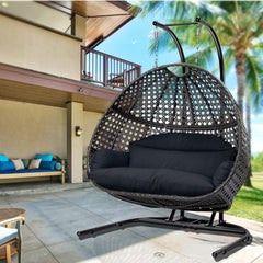 Luxe 2 Persoons Hangstoelkussen Zwart