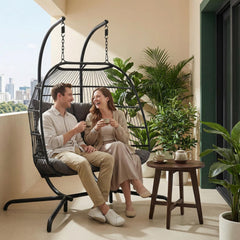 zwart Egg Chair met Standaard
