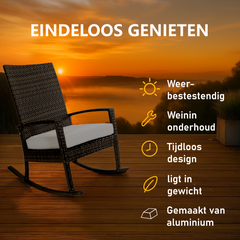 Luna Rocking chair - Donker bruin Tuinstoel Schommelstoel