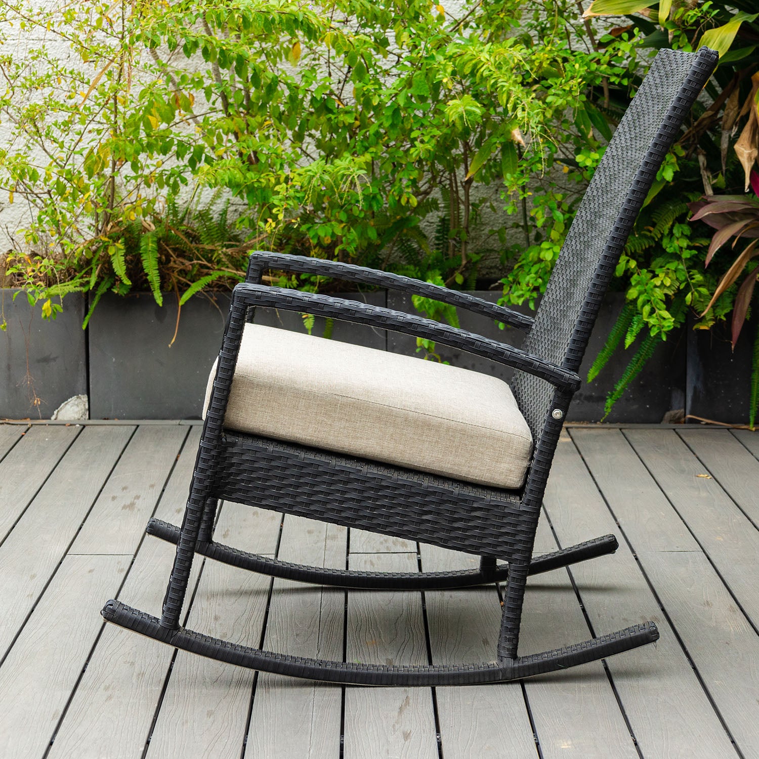 Luna Rocking chair - Zwart Tuinstoel Schommelstoel