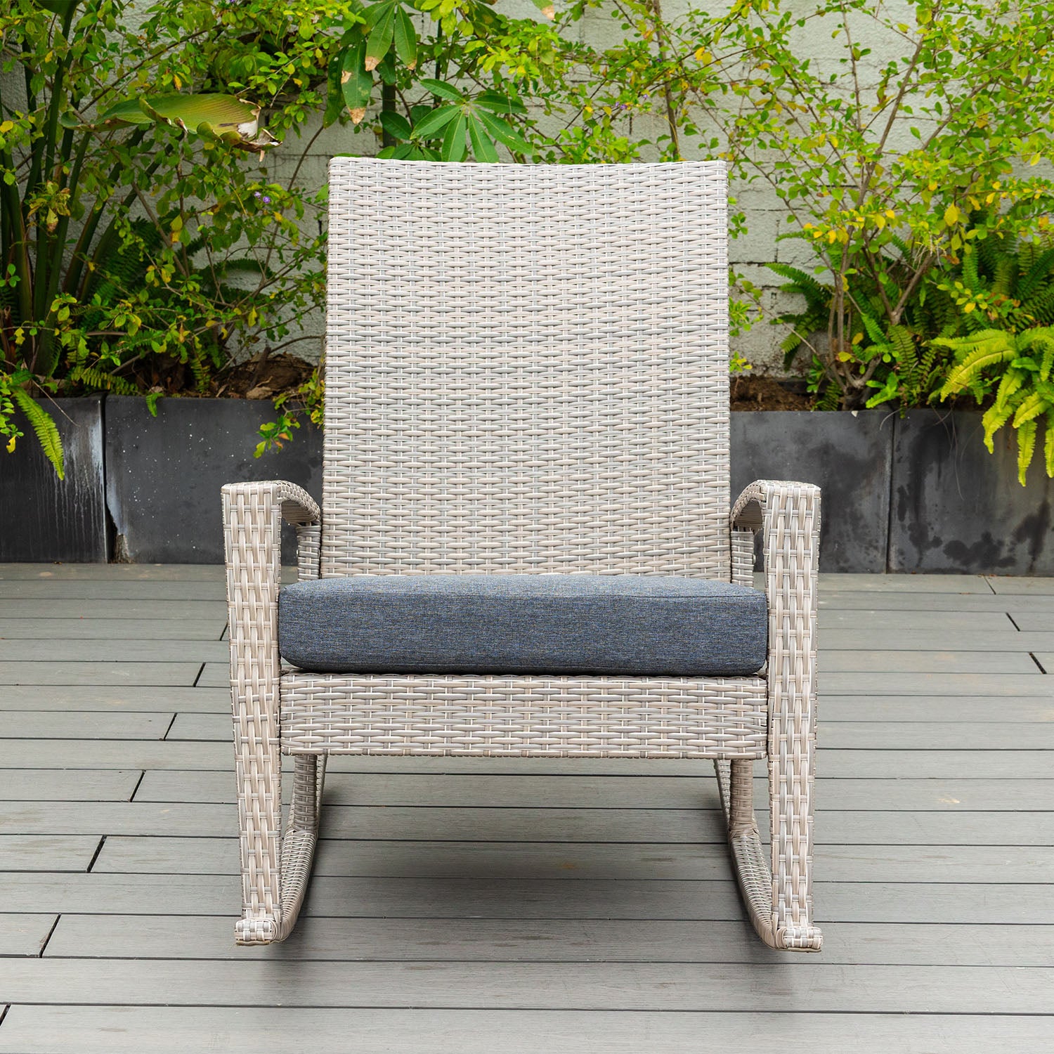 Luna Rocking chair - Beige Tuinstoel Schommelstoel