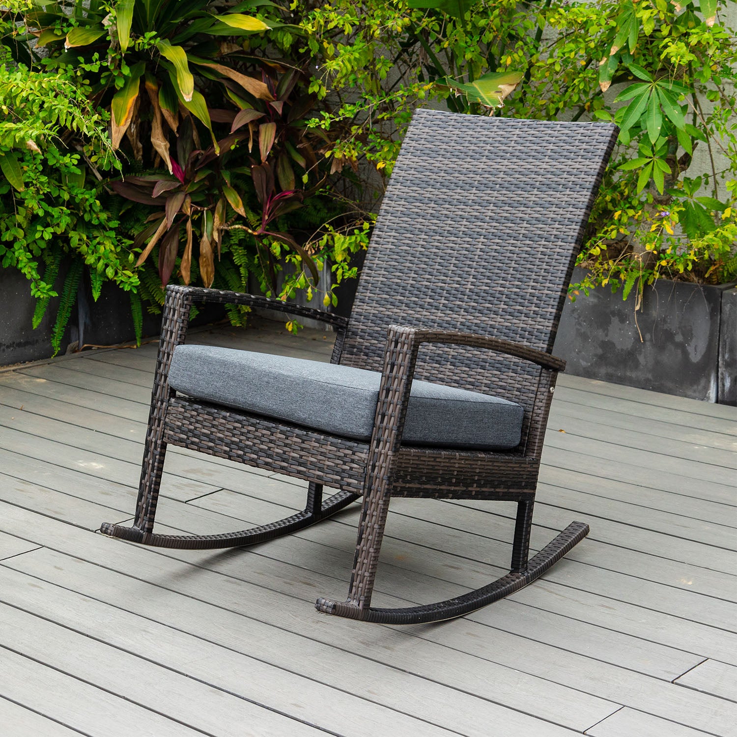 Luna Rocking chair - Donkerbruin Tuinstoel Schommelstoel