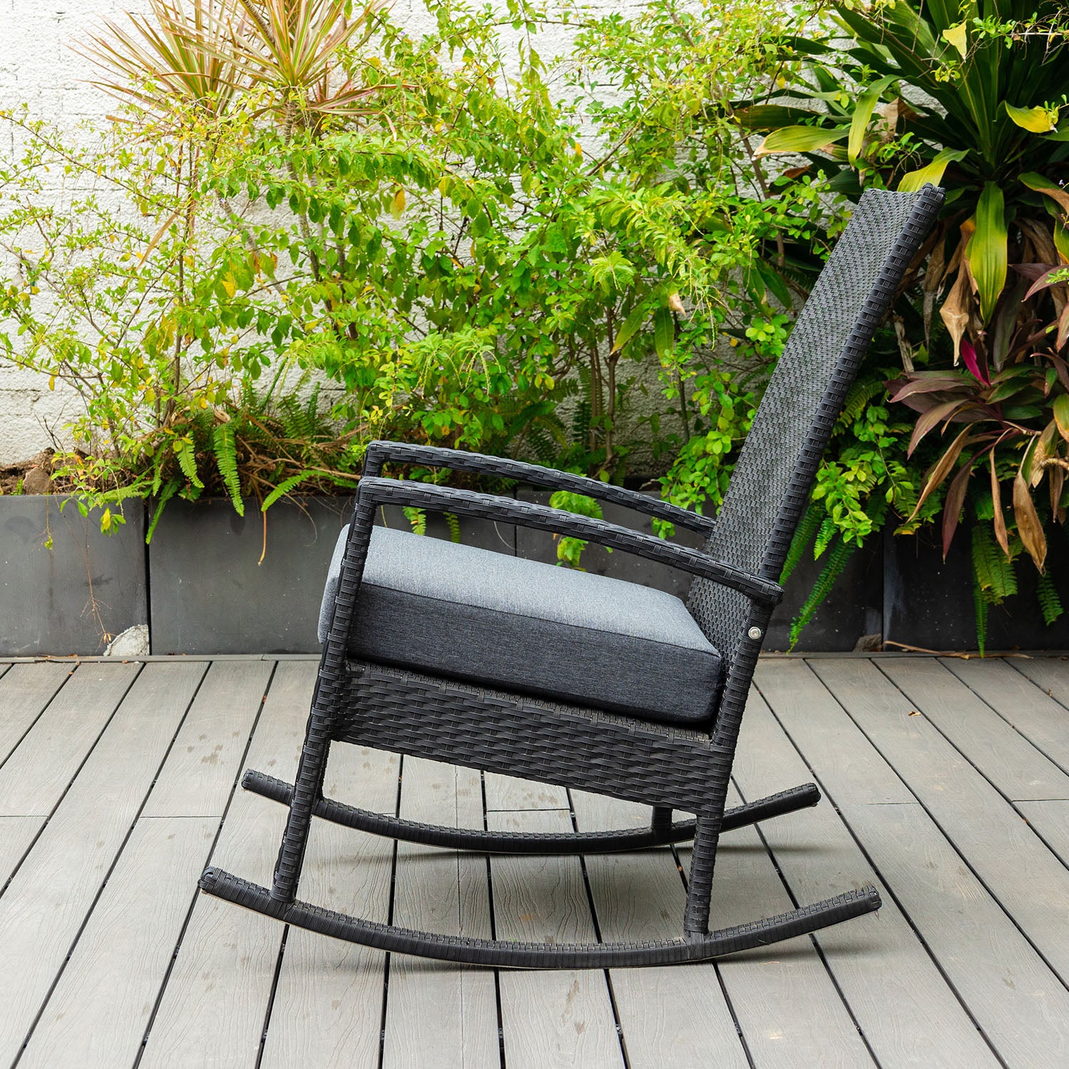 Luna Rocking chair - Zwart Tuinstoel Schommelstoel