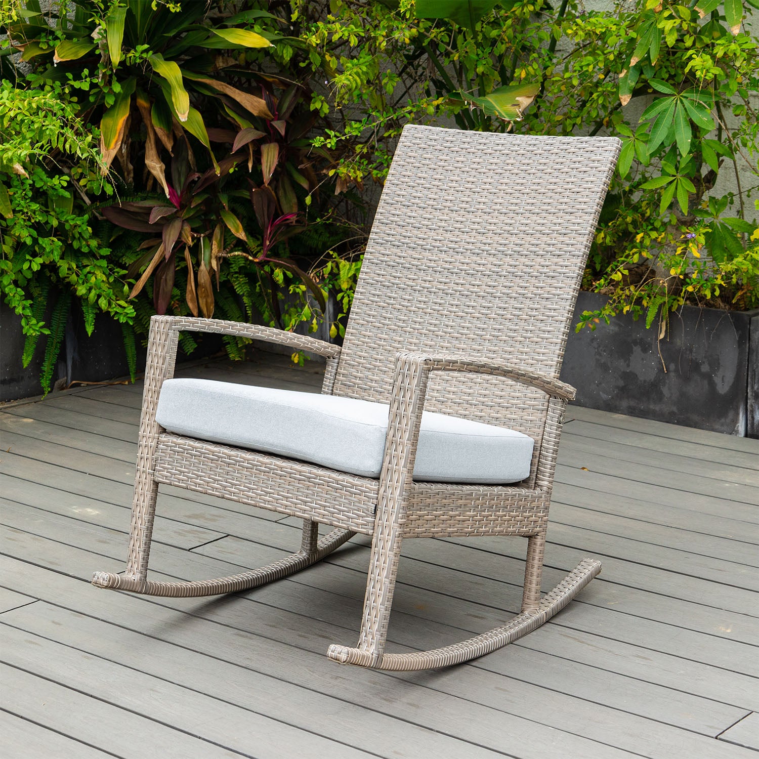 Luna Rocking chair - Beige Tuinstoel Schommelstoel