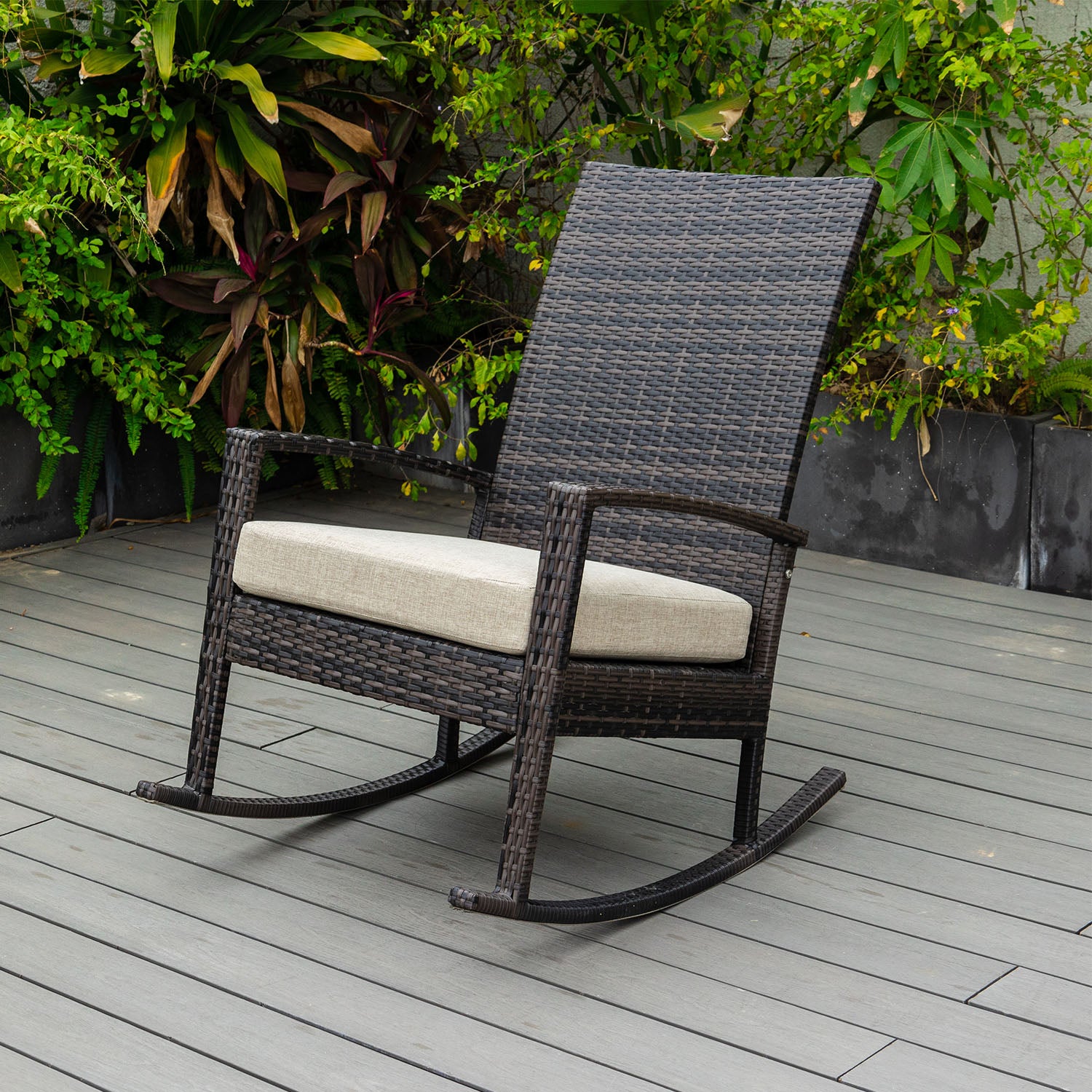 Luna Rocking chair - Donker bruin Tuinstoel Schommelstoel