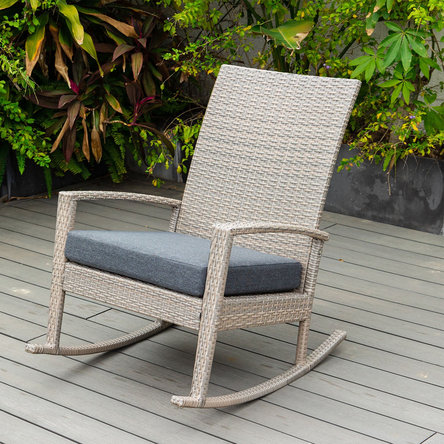 Luna Rocking chair - Beige Tuinstoel Schommelstoel