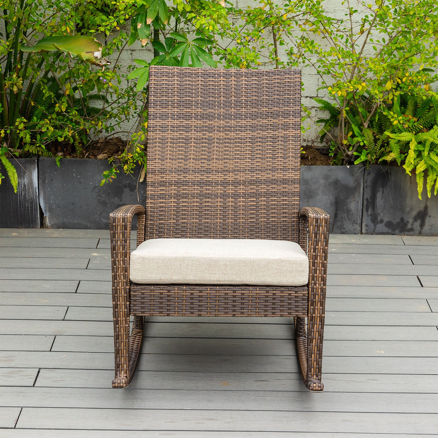 Luna Rocking chair - Bruin Tuinstoel Schommelstoel