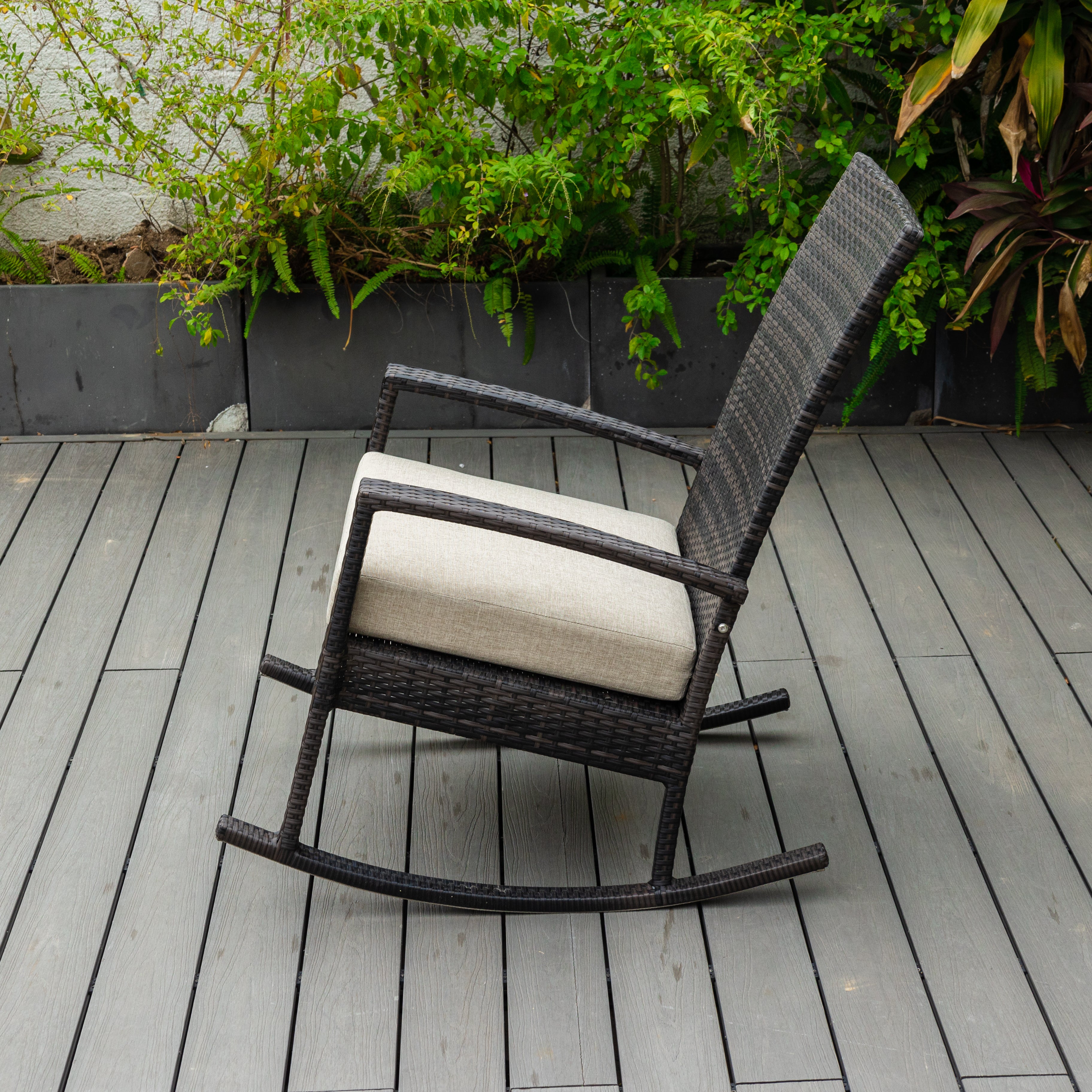 Luna Rocking chair - Donker bruin Tuinstoel Schommelstoel