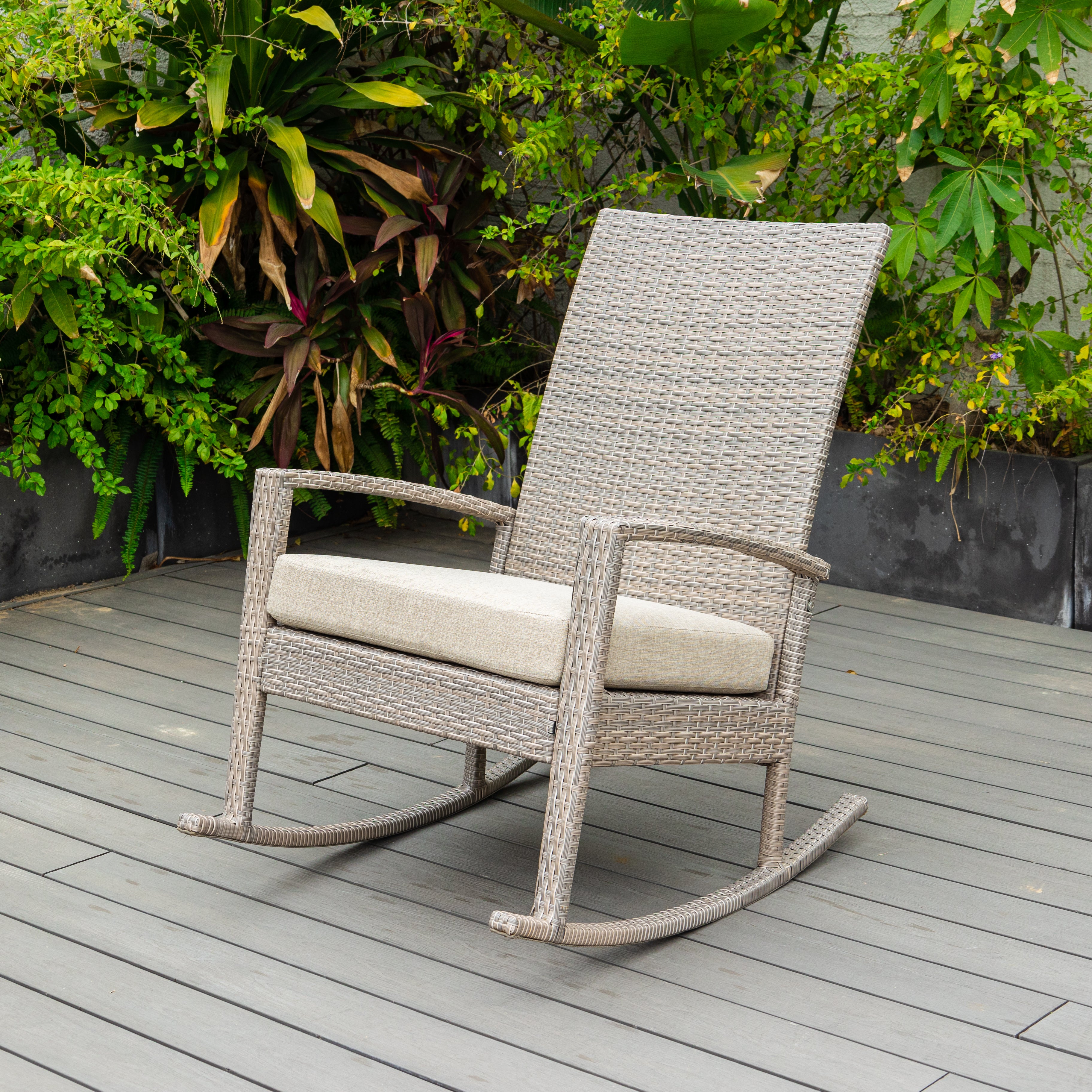 Titel Luna Rocking chair - Beige Tuinstoel Schommelstoel