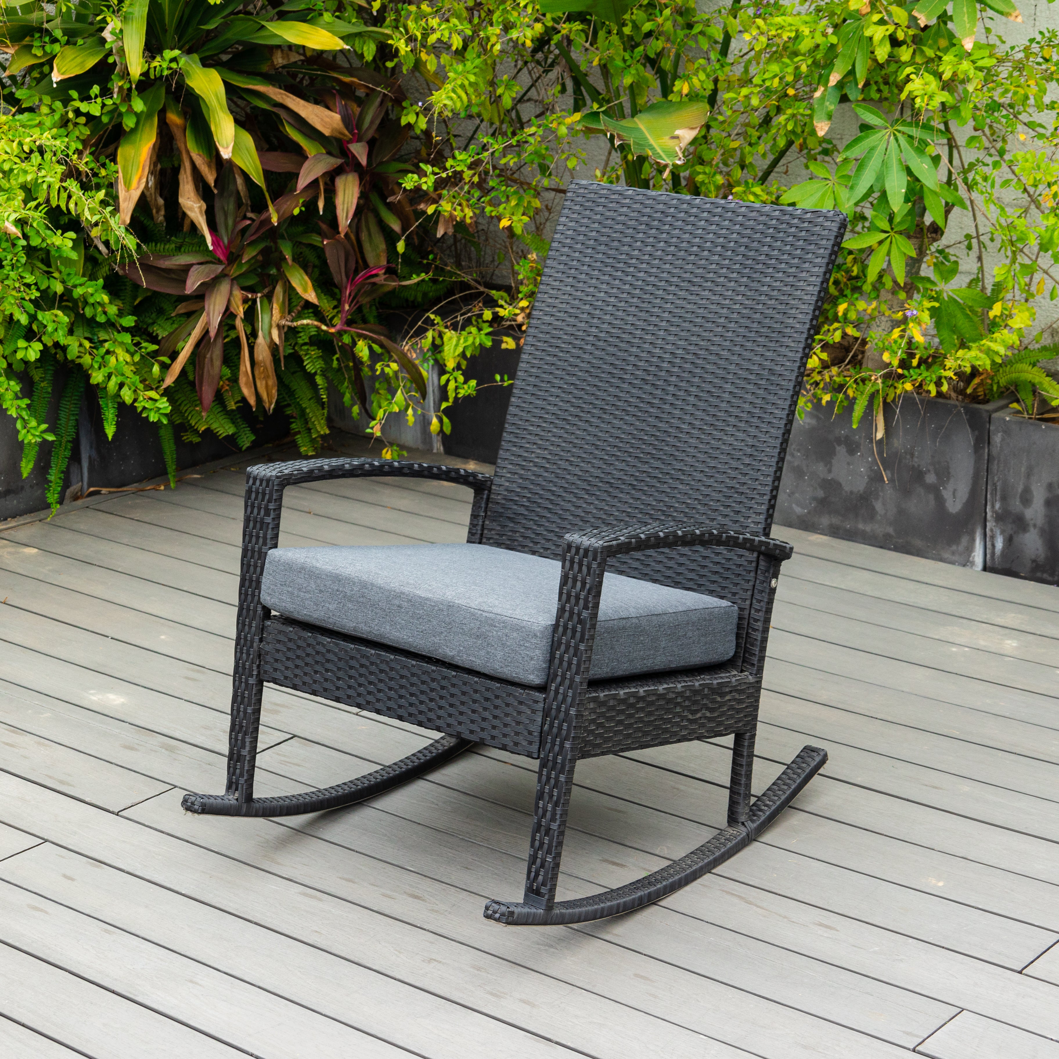 Luna Rocking chair - Zwart Tuinstoel Schommelstoel