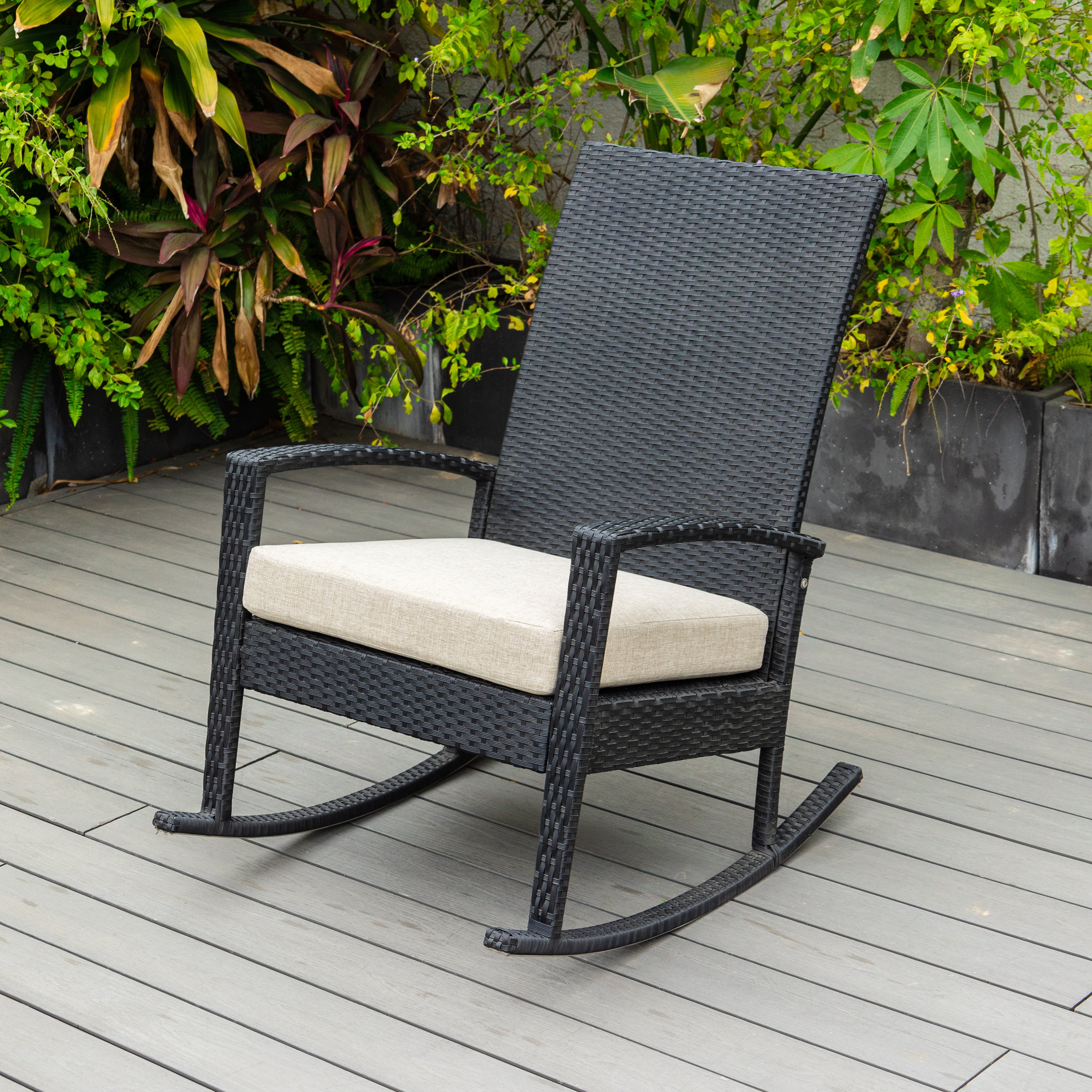 Luna Rocking chair - Zwart Tuinstoel Schommelstoel