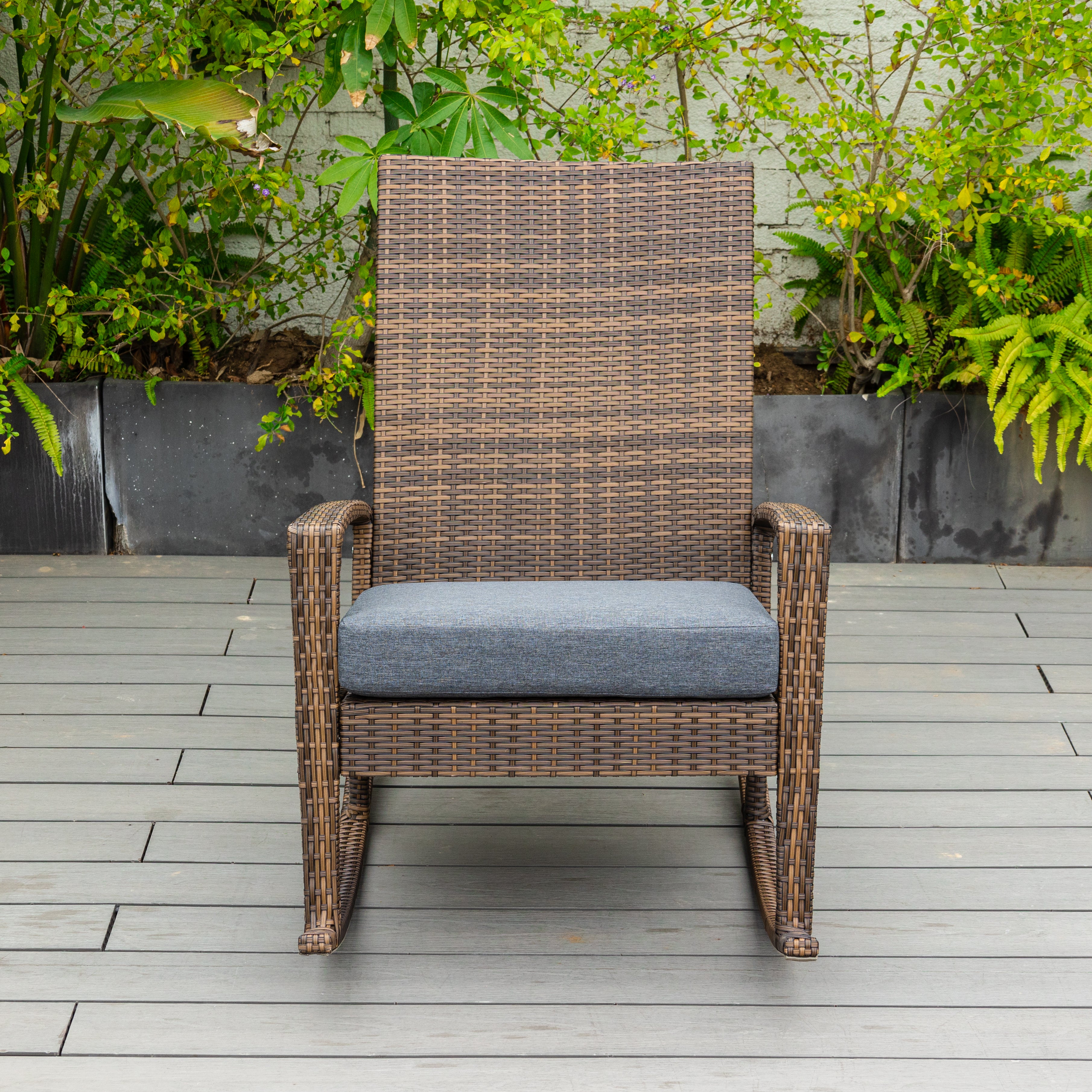 Luna Rocking chair - Bruin Tuinstoel Schommelstoel