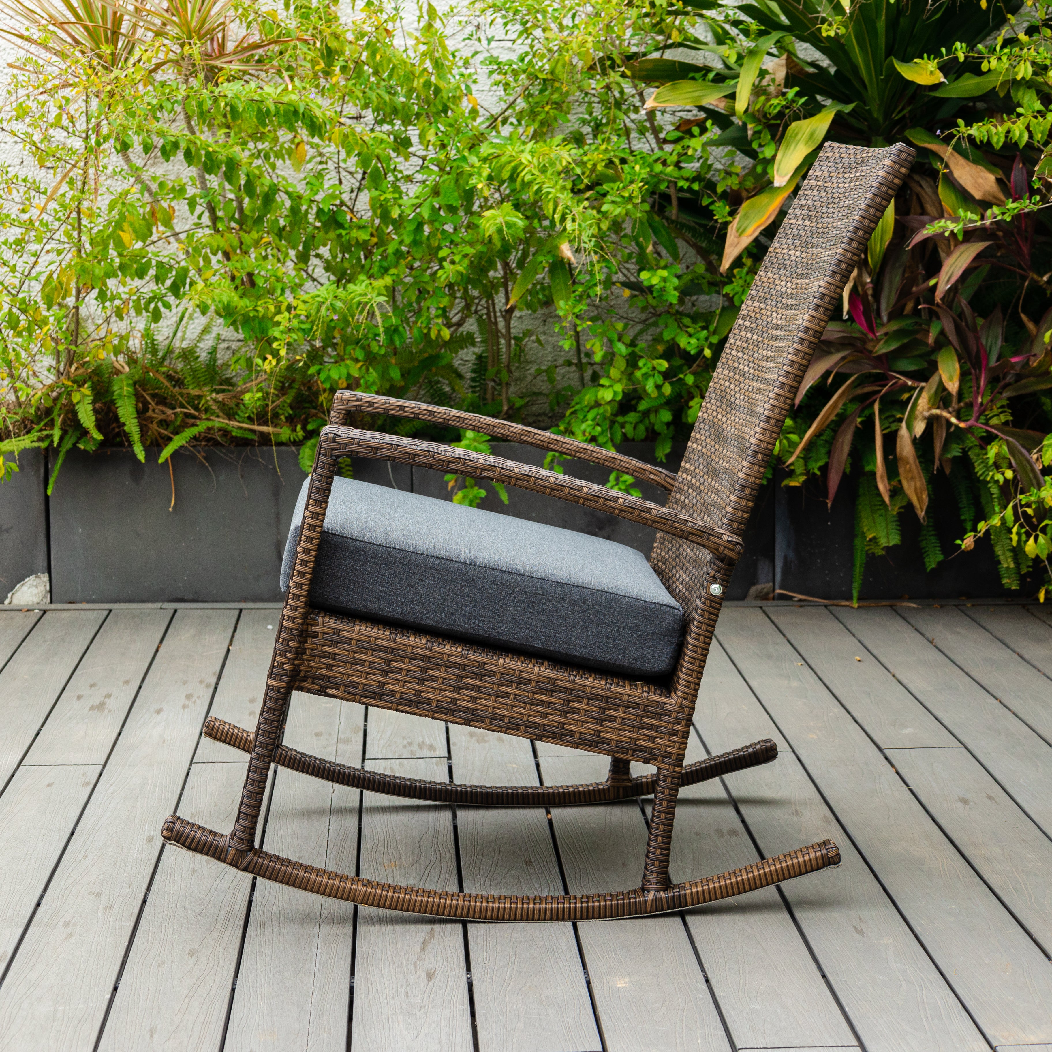Luna Rocking chair - Bruin Tuinstoel Schommelstoel