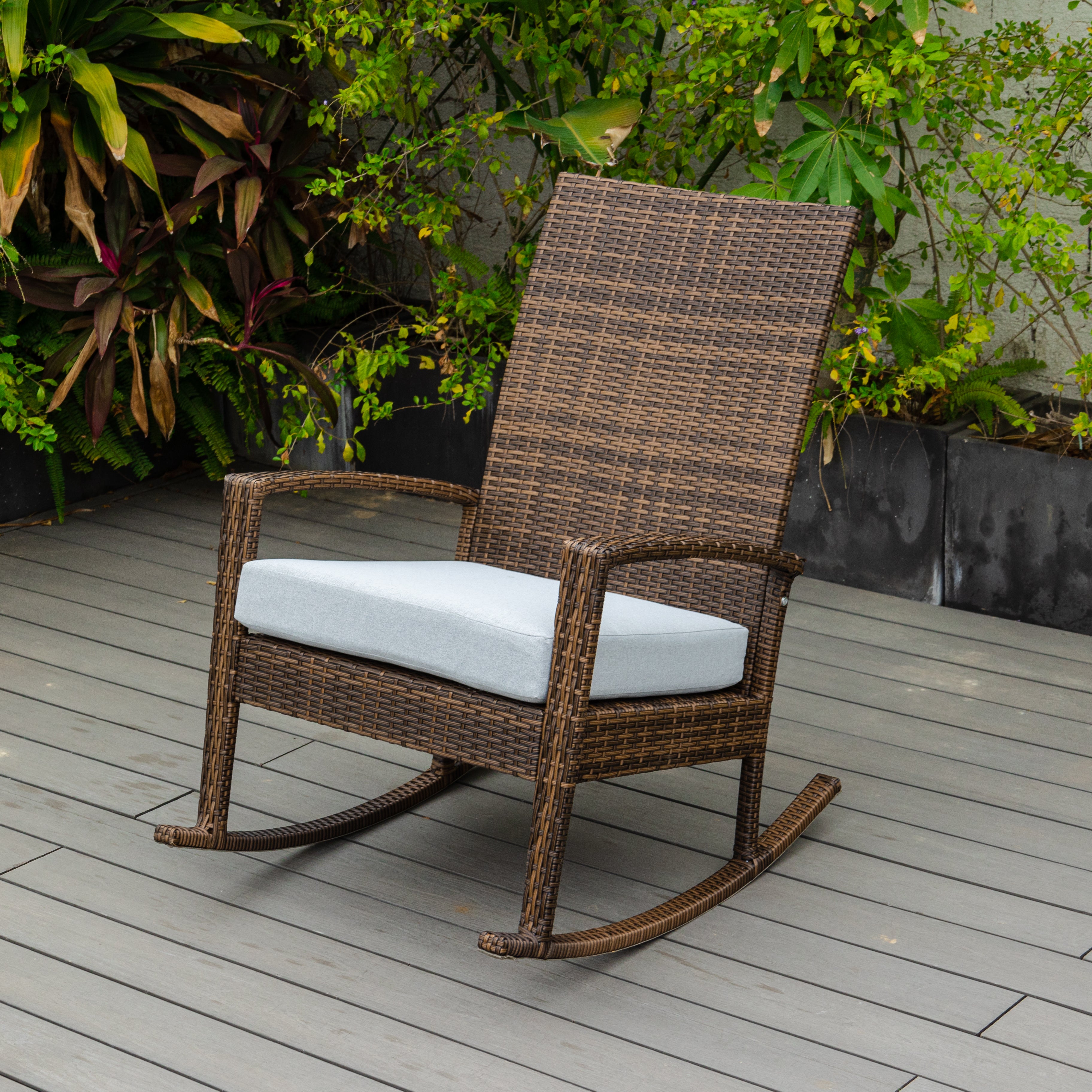 Luna Rocking chair - Bruin Tuinstoel Schommelstoel