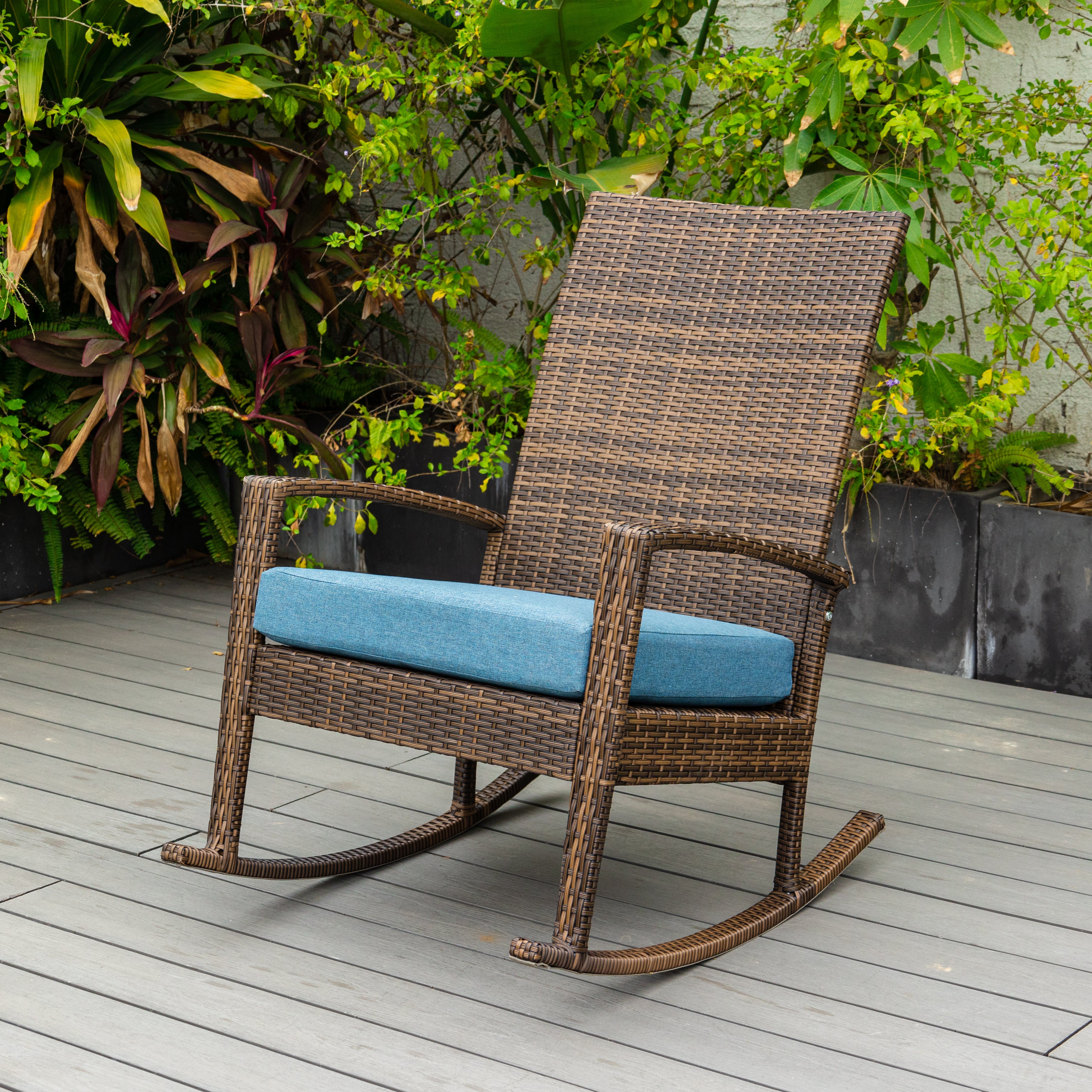 Luna Rocking chair - Bruin Tuinstoel Schommelstoel
