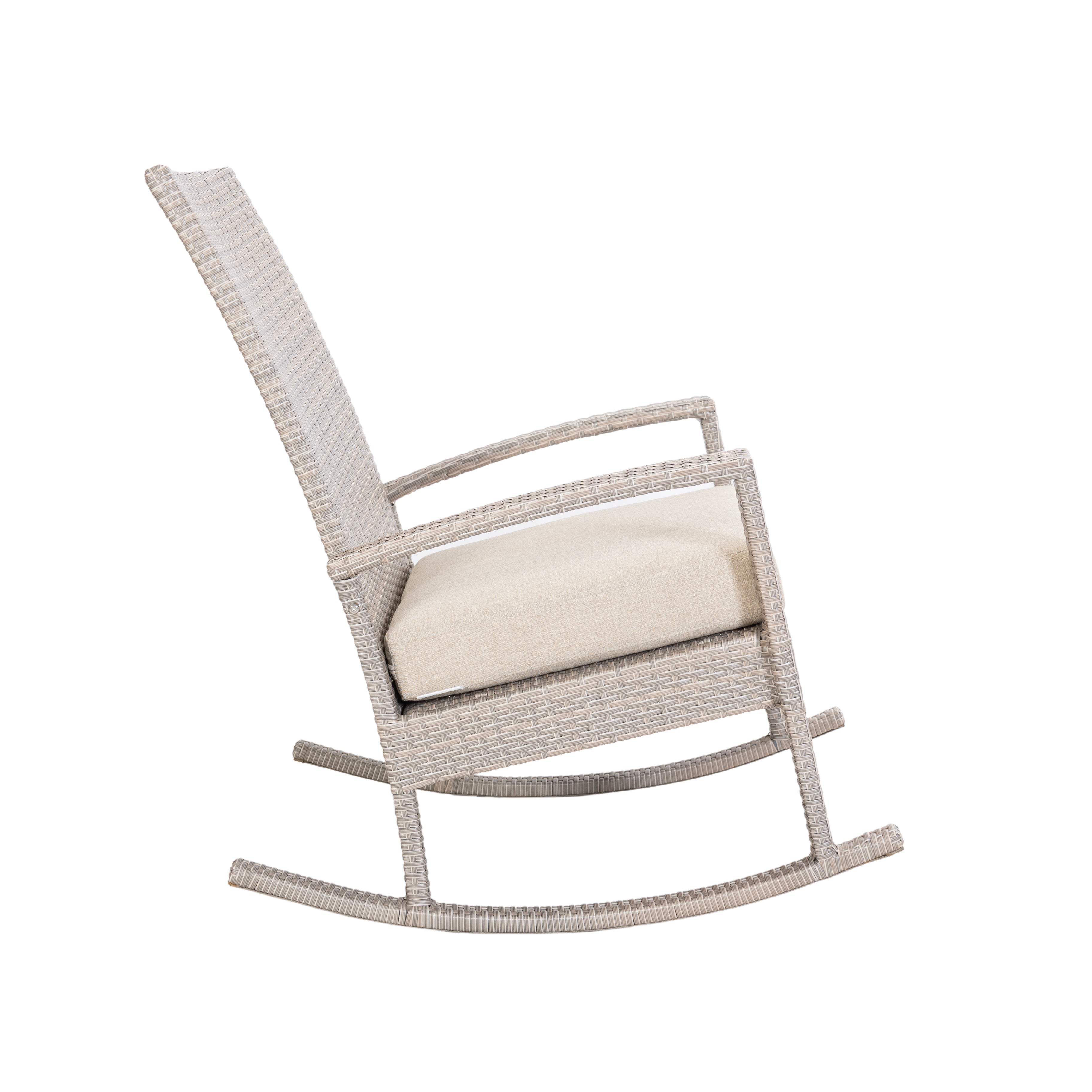 Titel Luna Rocking chair - Beige Tuinstoel Schommelstoel