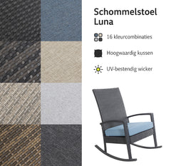 Luna Rocking chair - Zwart Tuinstoel Schommelstoel