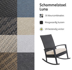 Luna Rocking chair - Zwart Tuinstoel Schommelstoel