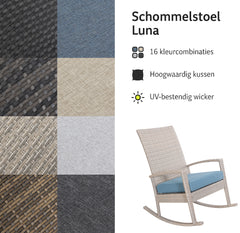 Luna Rocking chair - Beige Tuinstoel Schommelstoel