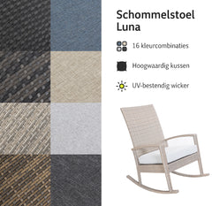 Luna Rocking chair - Beige Tuinstoel Schommelstoel