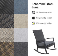 Luna Rocking chair - Zwart Tuinstoel Schommelstoel