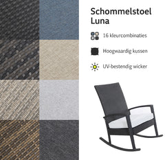 Luna Rocking chair - Zwart Tuinstoel Schommelstoel