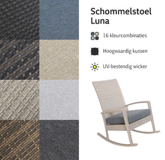 Luna Rocking chair - Beige Tuinstoel Schommelstoel