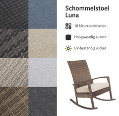 Luna Rocking chair - Bruin Tuinstoel Schommelstoel