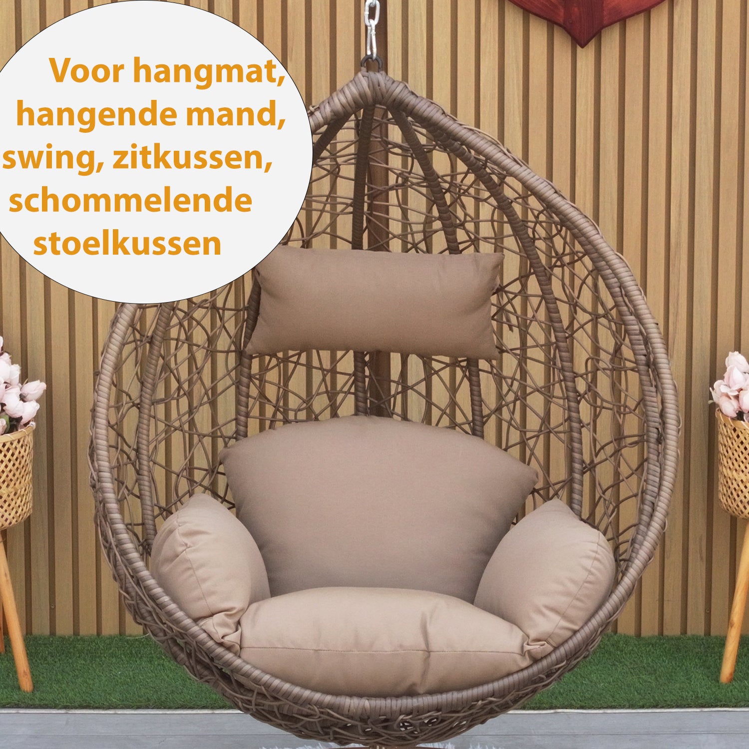Luxe Hangstoelkussen Bruin