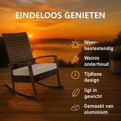 Luna Rocking chair - Bruin Tuinstoel Schommelstoel