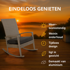 Luna Rocking chair - Beige Tuinstoel Schommelstoel